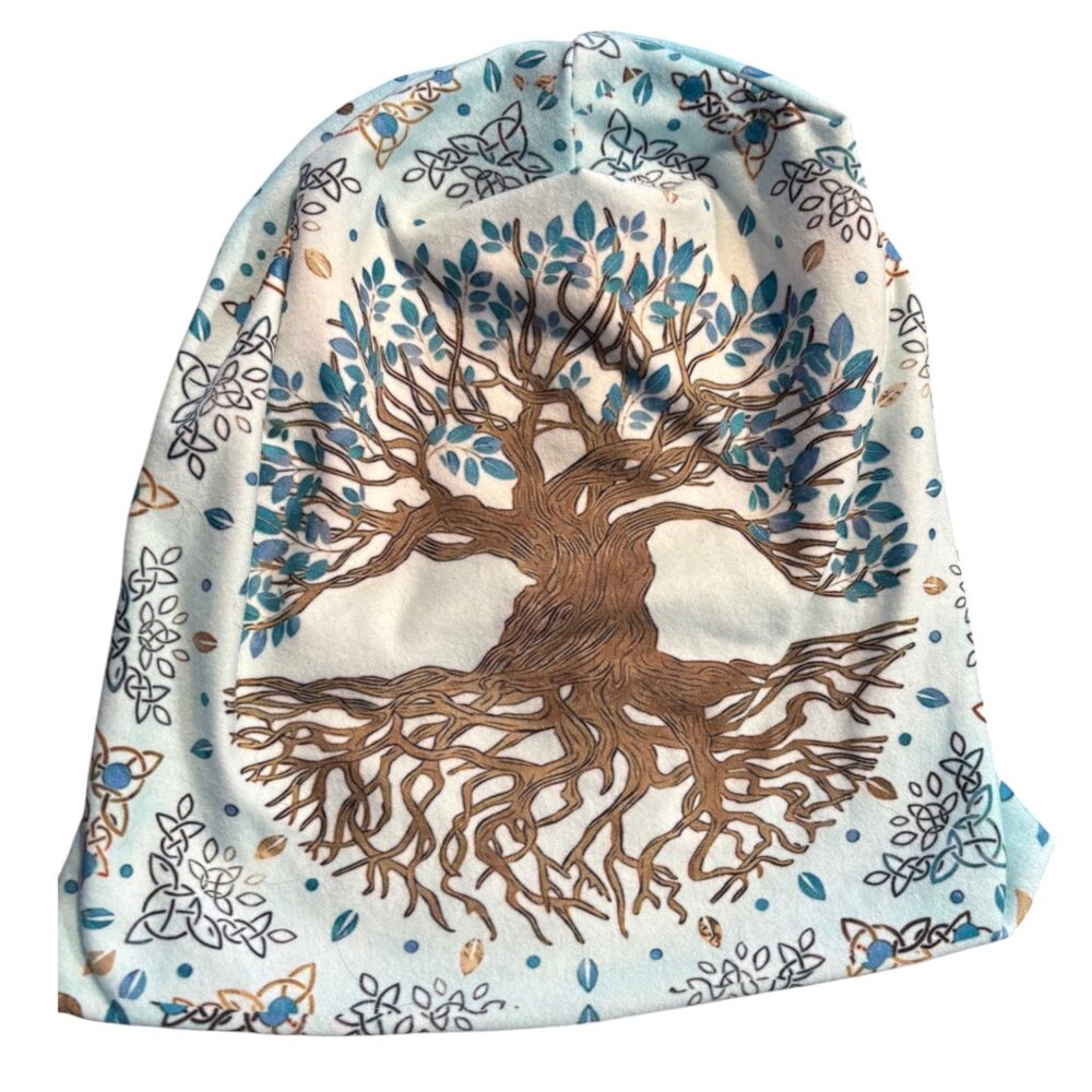 Boho Beanie Tree of Life Skullie Beanie Hat Bohemian Vines Bonnet Whimsical